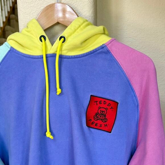 Teddy Fresh Men's Color Block Oversized Hoodie Sweatshirt Sz M - Picture 3 of 6